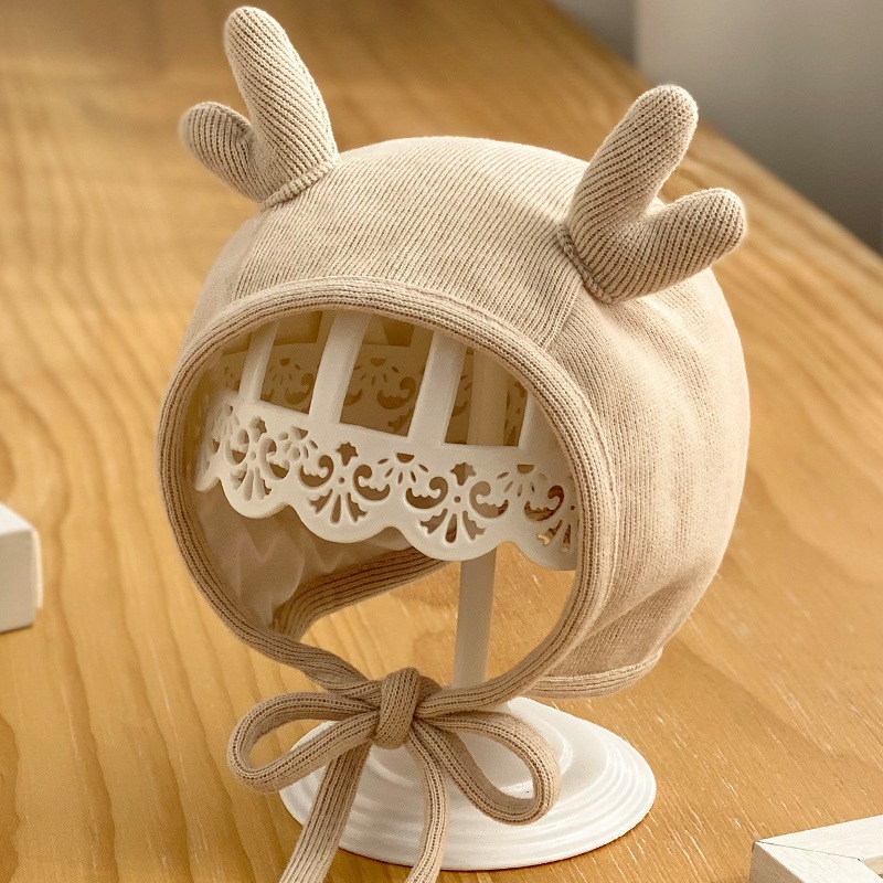 Picture of Baby Hat Spring and Autumn Baby Cute Super Cute Autumn and Winter Baby Ear Protection Newborn Female Baby Fetal Hat Boy