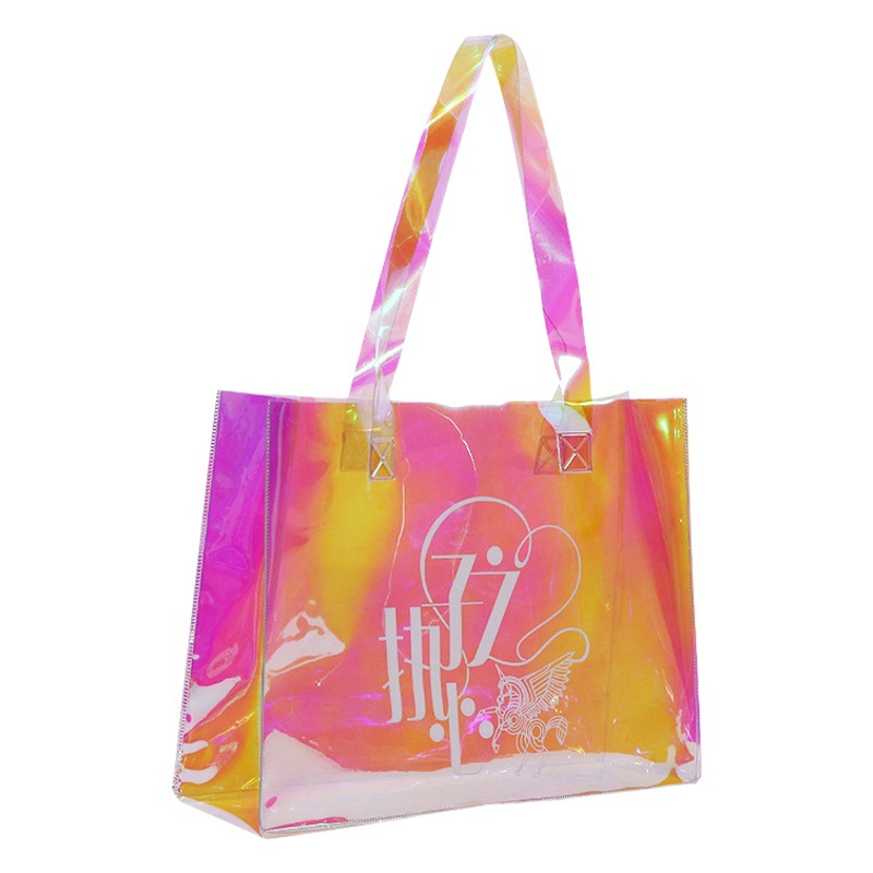pvc jelly bag custom colorful handbag wholesale net red hot printable logo colorful bag laser bag supply