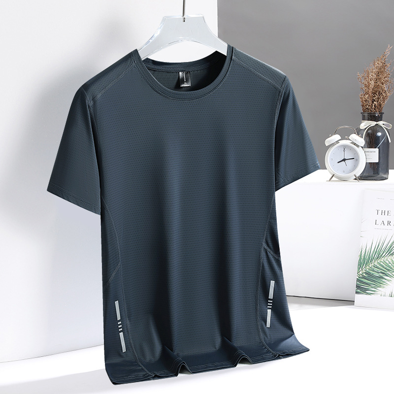 Picture of Short-sleeved Men's New Quick-drying T-shirt Men's Summer New Ice Silk Breathable Top Running Fitness Loose Sports Clothes