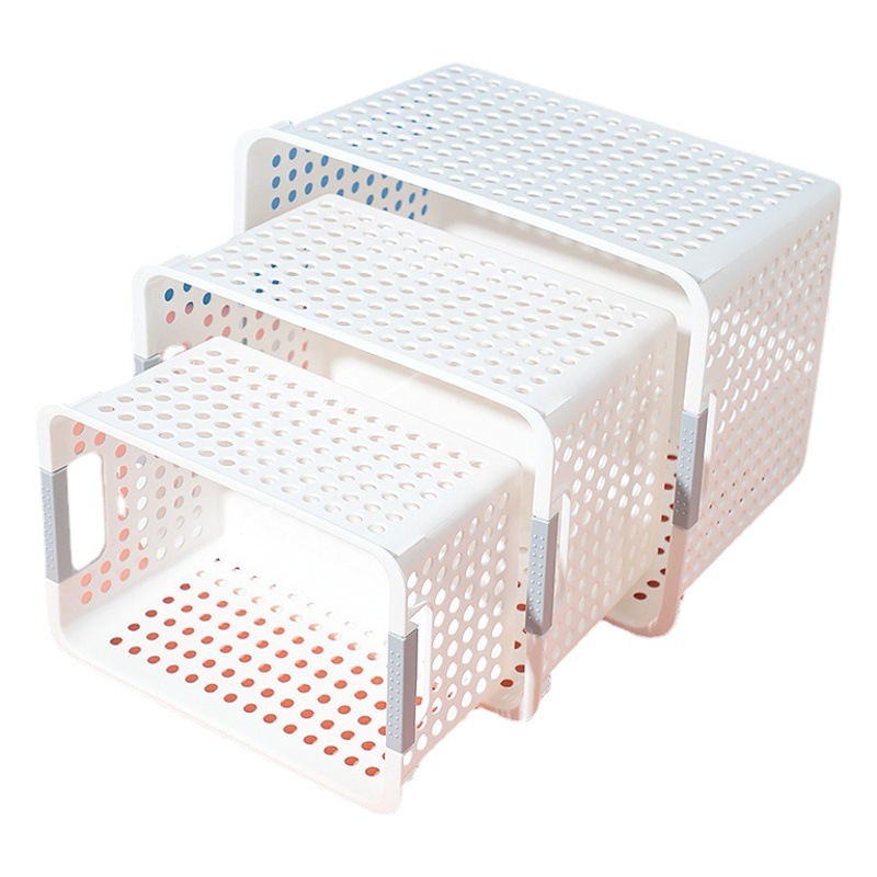 5940. Cave Basket Classic Sundries Finishing Basket with Handle Visual Storage Basket Large Storage Box Plastic