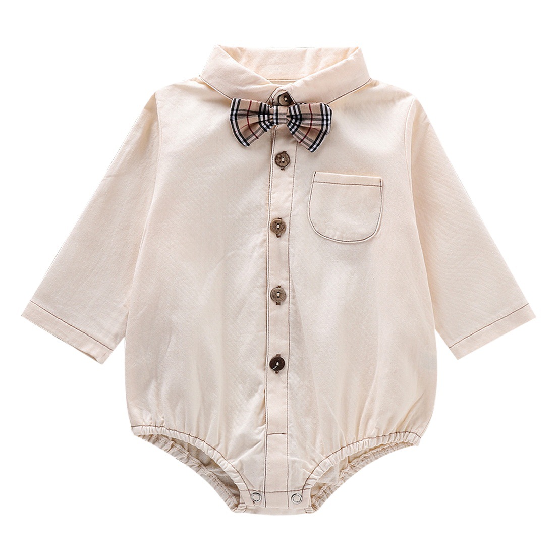 Korean-style Children's Wear Baby Boys' Long-sleeved Hats Gentleman's Tie Shirt Climbing Dress One Hundred Days Old Dress