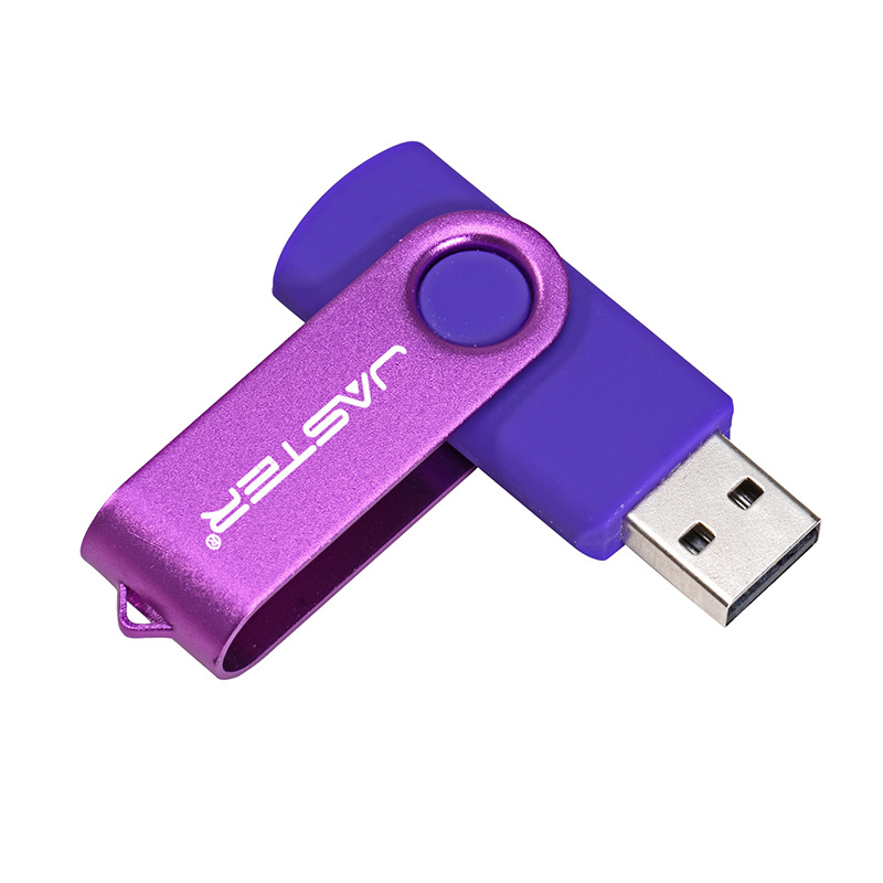 Picture of Plastic color USB flash drive laser diy engraving U disk creative commemorative gift silver clip rotating 64G waterproof U disk