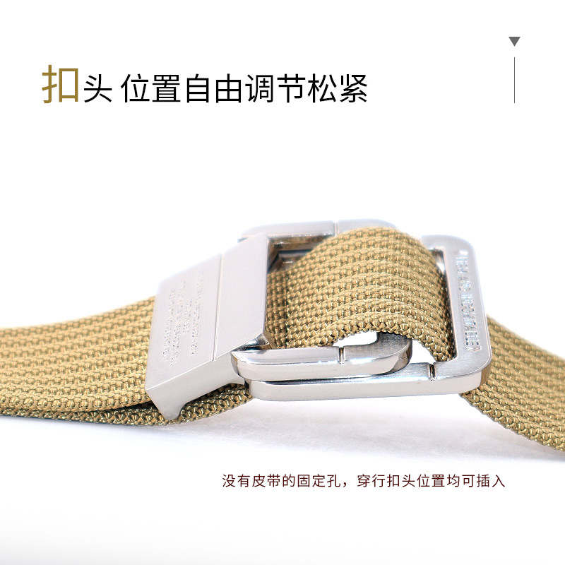 Picture of Alloy double loop buckle belt men's Korean woven nylon tactical sports outdoor pants belt canvas wholesale men's