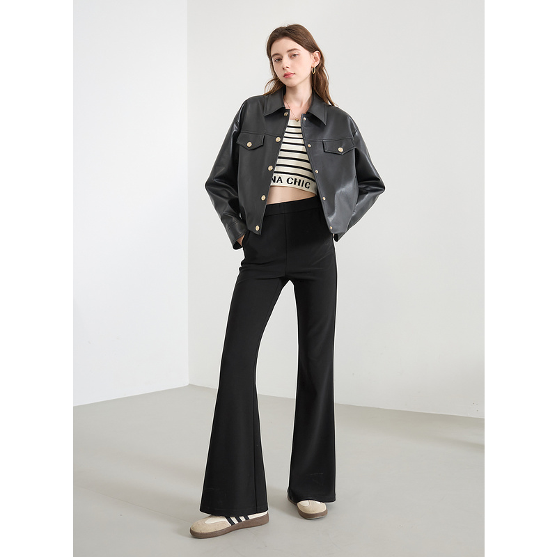 Micro-flared pants women's outer wear leggings 2023 new spring and autumn high waist hip stretch slim Barbie casual pants
