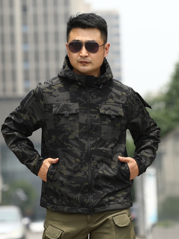 Picture of Cross-border men's autumn and winter TAD shark skin soft shell assault clothing camouflage winter clothing sports outdoor tactical fleece clothing