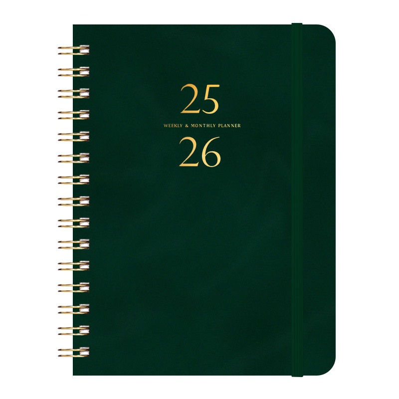 Picture of Weekly Planner A5 Notebook Diary Schedule Book Leather Notepad Spiral Notebook Self-Discipline Check-In Book Business