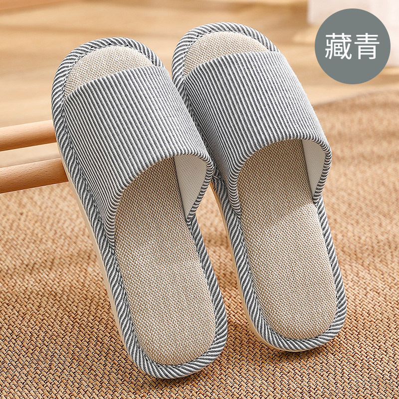 Picture of Linen Slippers for Women for All Seasons, Couples, Home Indoor, Breathable, Sweat-Absorbent, Silent, Soft-Soled, Non-Slip Sandals for Men, Wholesale