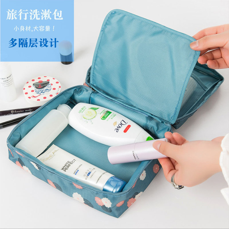 Multi-Functional square bag simple portable wash bag Korean-style large capacity Oxford cloth multi-layer storage bag spot wholesale