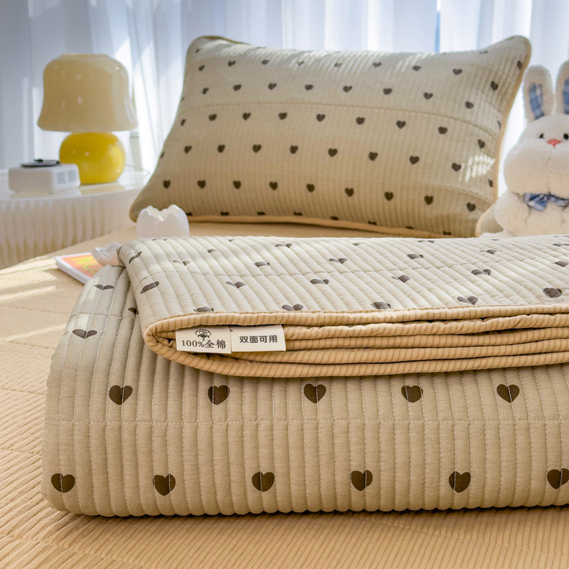 Picture of Cross-border New Ins Style Cotton Bed Cover Soft Waxy Cotton Single-piece Cotton Bed Sheet with Tatami Non-slip Mattress