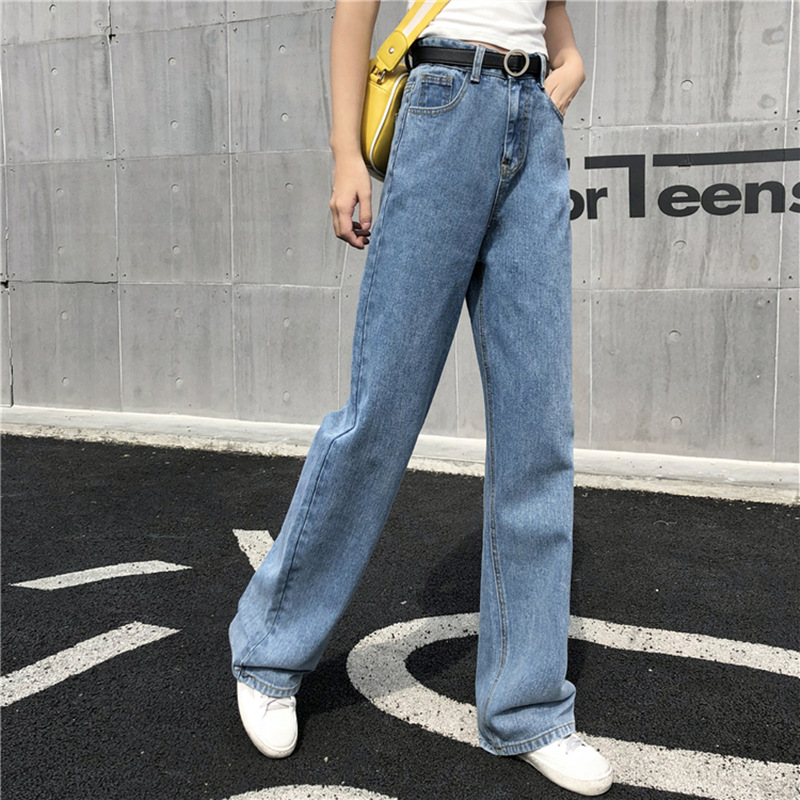 Picture of Korean version of jeans women's summer and autumn 2022 new high waist loose straight tube drape casual chubby girl wide leg pants tide
