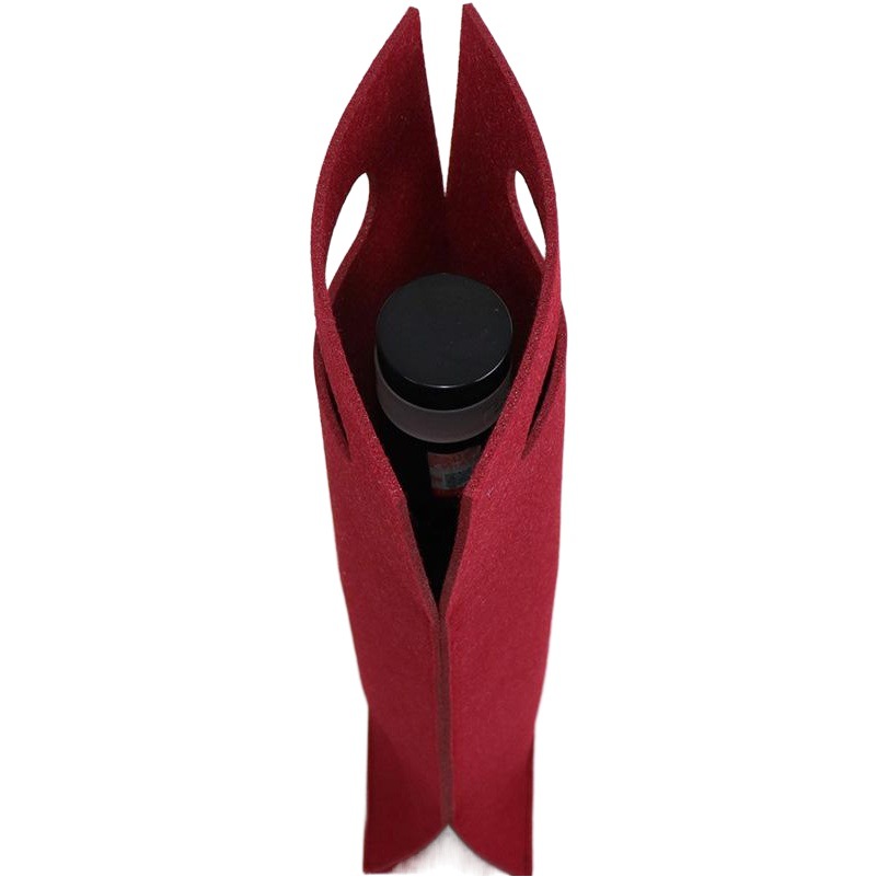 In stock supply felt wine bag single pack wine packaging bag portable red wine packaging bag gift Red wine felt cover
