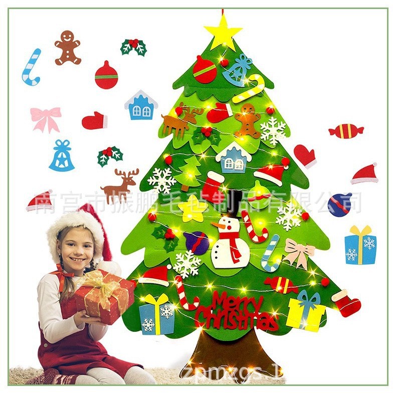 Ready in Stock, Felt Christmas Tree Non-Woven Holiday Decoration Arrangement Pendant 3D Stereo Mini Christmas Tree Cross-Border