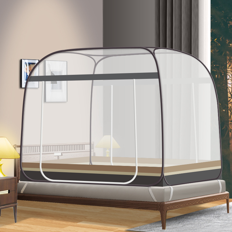 Picture of Yurt mosquito net installation-free cross-border household dormitory foldable zipper dustproof bottomless manufacturers foreign trade wholesale