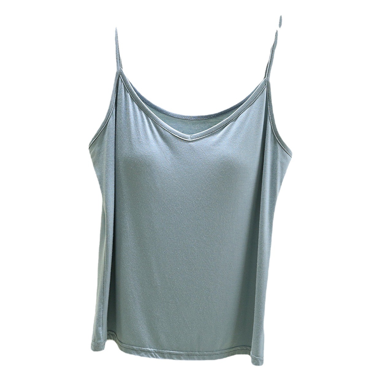 Modal V-neck breast cotton suspenders women's summer wear thin base shirt large size solid color thin vest top