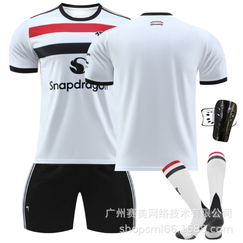Picture of 2425 Red Devils Two-man White Football Jersey suit 10 Rashford 37 Menu 17 Garner Joe 7C Luo Men's Jersey