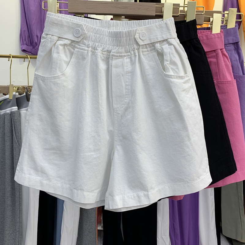 Picture of Denim Wide-Leg Shorts for Women 2025 Summer Hong Kong Style Daddy Students Outer Wear Five-Quarter Pants Loose Cotton Wide-Leg Pants