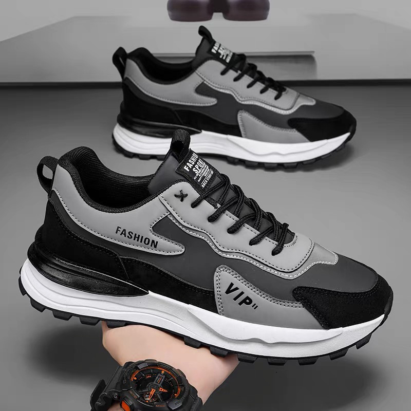 Autumn Men's Shoes New Breathable Leather Shoes Men's Korean-style Trendy All-match Thick-soled sneaker Casual Torre Shoes for Men