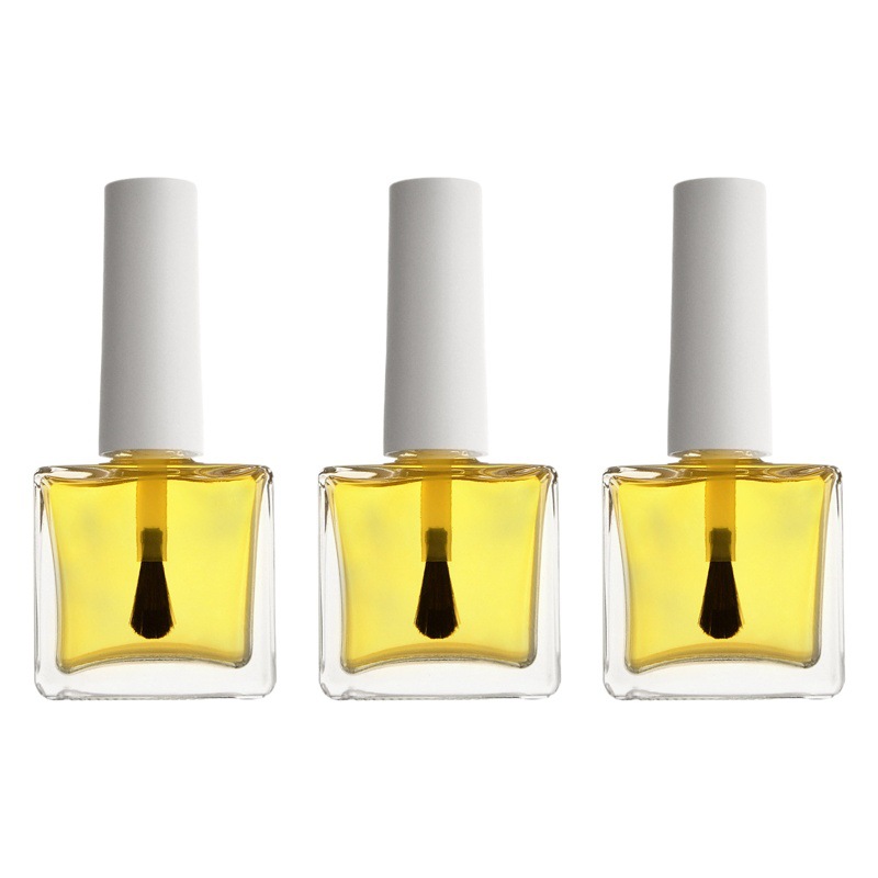 Source factory in stock nail polish glass bottle 12ml multi-style square bottle in stock supply frosted white cap brush