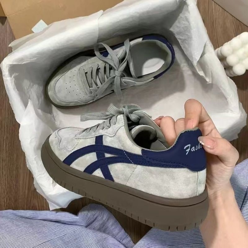Thick-Soled Moral Training Shoes for Women 2025 Spring and Autum New Versatile Sports and Leisure Forrest Gump Shoes Retro Breathable Student Sneakers