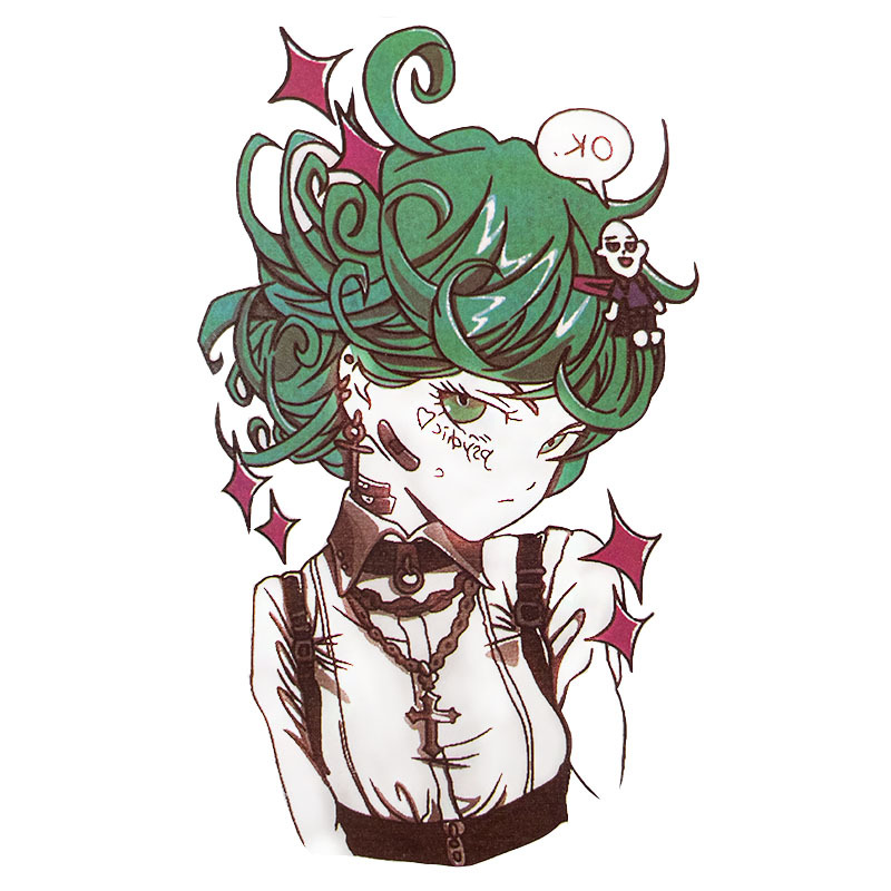 Picture of Diablo Tattoo Sticker Women's Waterproof Lasting European and American Violence Lori ins Cute Cartoon Flower Arm Non-Reflective Anti-Han