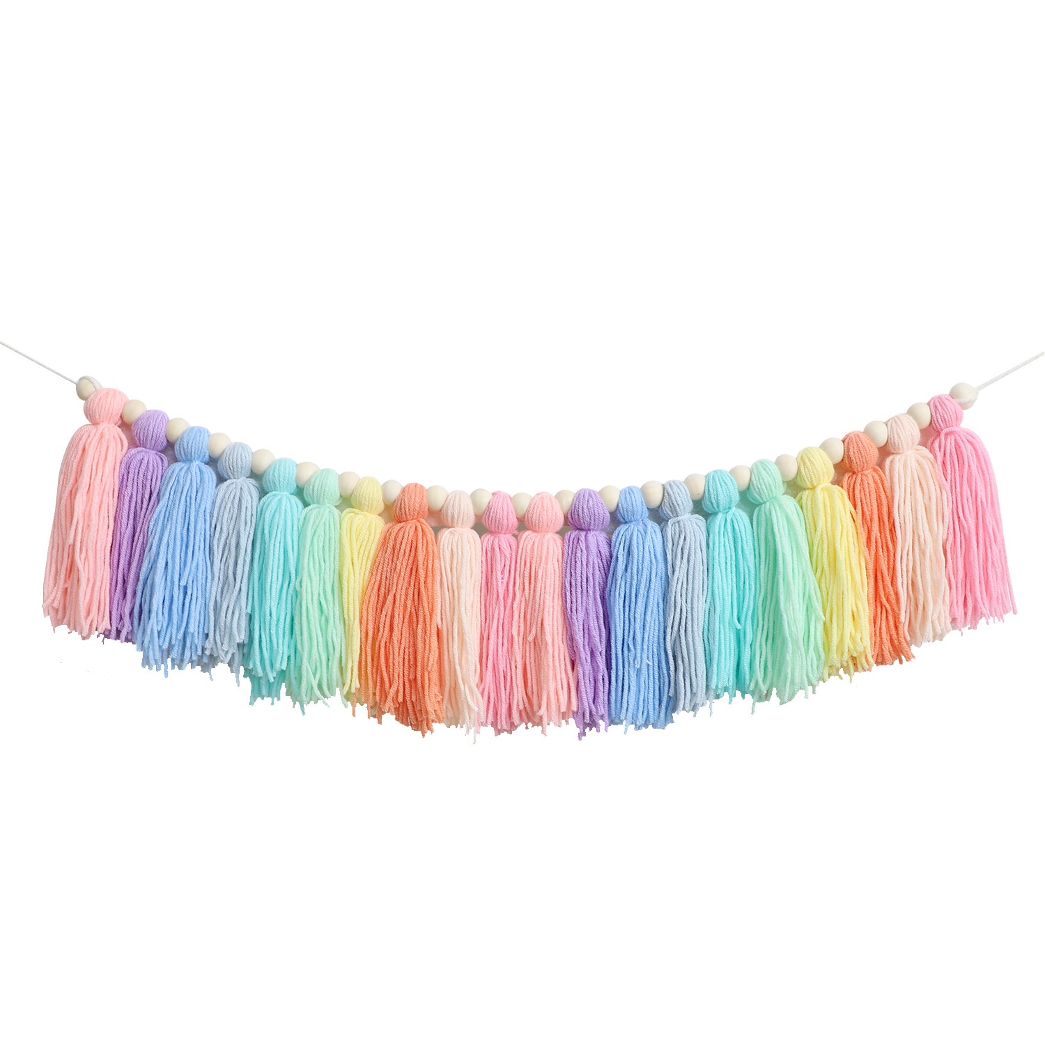 Picture of ins decorative Bohemian tassel banner handmade tassel garden, children's room decoration party banner