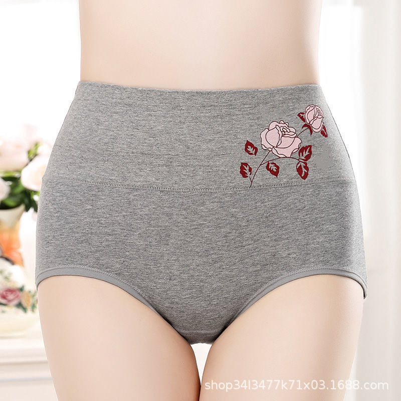 Cotton high waist belly briefs printed high waist underwear postpartum high waist belly underwear women manufacturers wholesale
