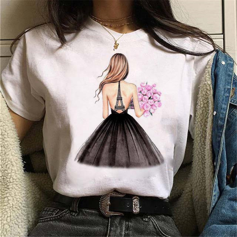 [Same day] cross-border supply of T-shirt printed T-shirt women's short-sleeved women's clothing