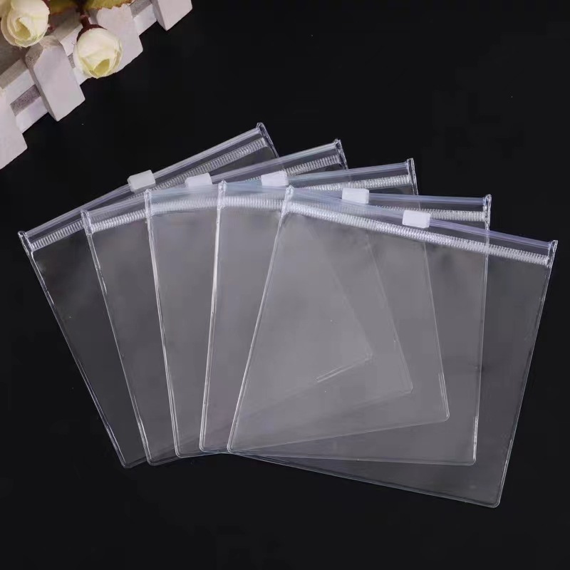 pvc zipper bag Wenwan jewelry storage bag transparent stationery bag pencil case card ID card storage bag