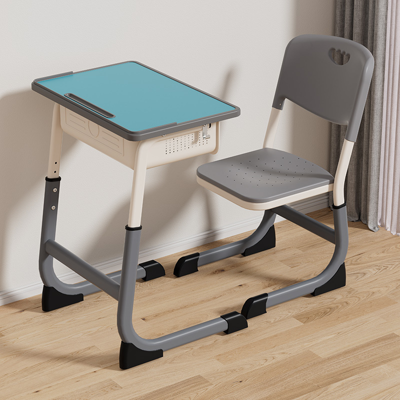 Picture of Cross-border Bidding Primary and Secondary School Students' Desks and Chairs School Tutoring Class Writing Desk Lifting Children's Learning Desk suit Wholesale