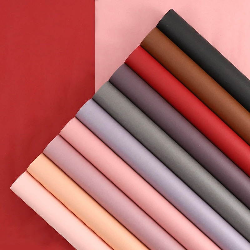 15 Sheets/Pack Solid Color Floral Wrapping Paper Ins Simple Style Flower Shop Bouquet Wrapping Paper Ins Style