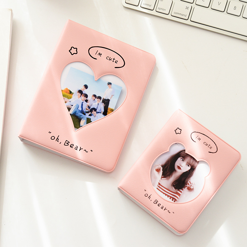 Wholesale supply ins Bear Hollow 3 inch mini photo album plug-in PP photo album business card book Polo