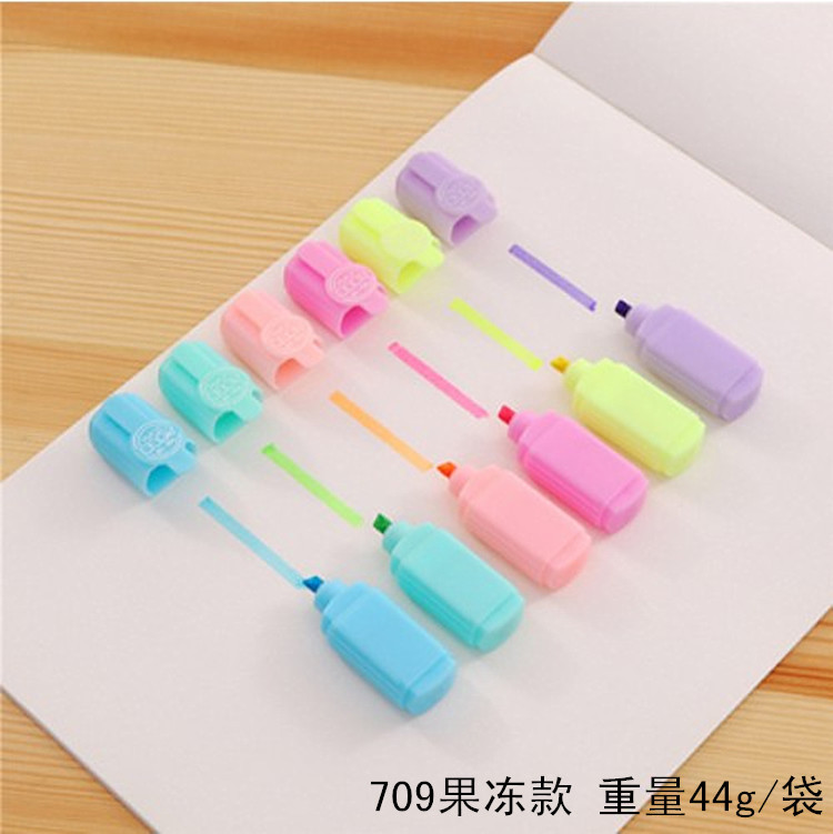 Picture of Highlighter Mini Pill Highlighter Color Painting Key Pen Marking Pen Doodle Pen Color Pen 6 Color Set