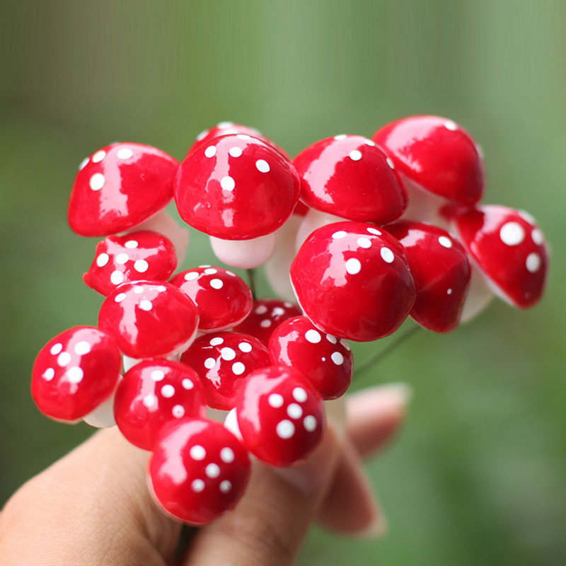 Succulent plant Moss micro landscape flower pot landscape gardening plug doll decoration red foam mushroom in stock wholesale