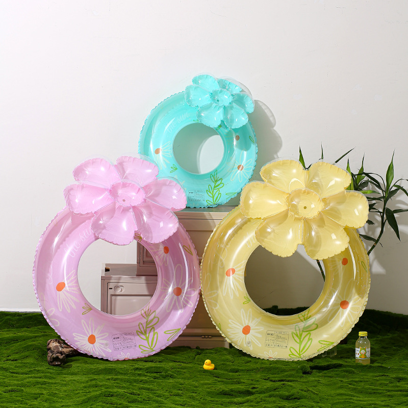 Picture of New Style Spot Thickened Sequin Daisy Children's Inflatable Life Buoy Adult Swimming Ring Adult Underarm Ring Internet Red Ring