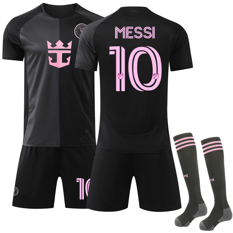2526 New Miami Away Black No.10 Messi Football Jersey suit 9 Suarez Sports Jersey