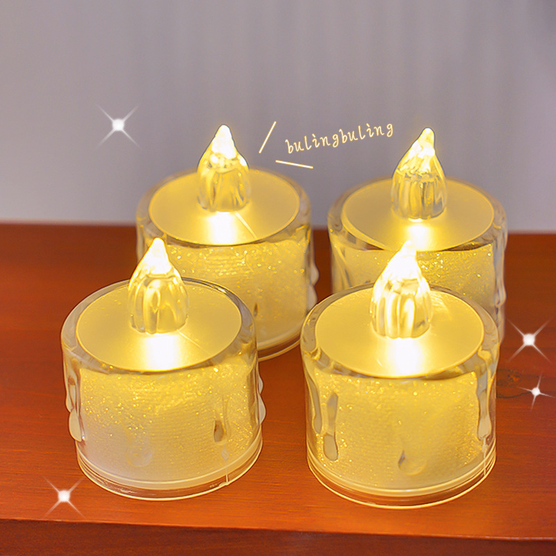 Ins mini simulation candle lamp creative warm light nightlight bedroom bedside atmosphere lamp desktop decoration small ornaments