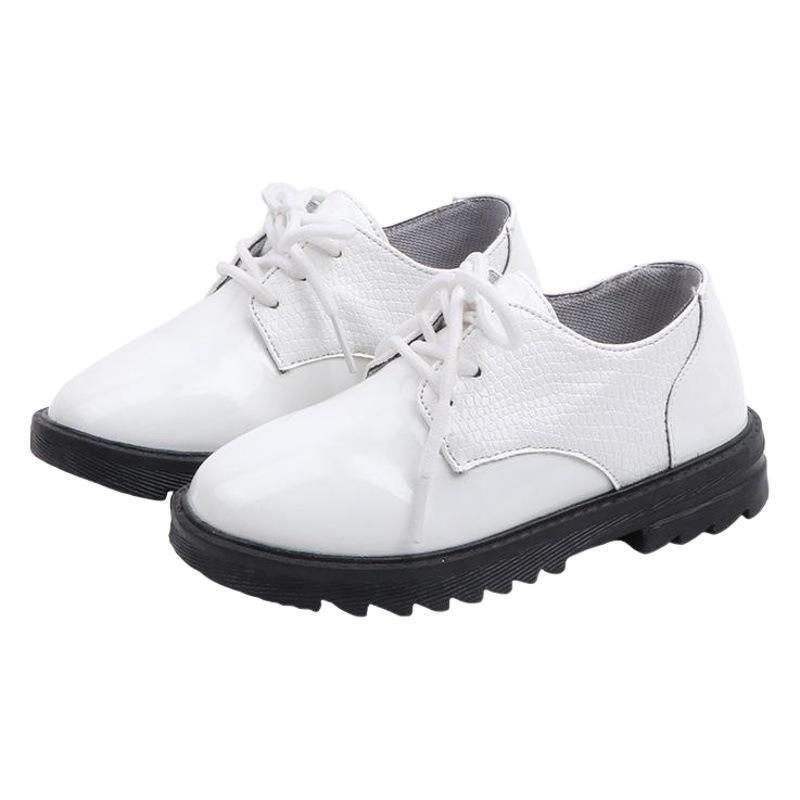 Foreign trade children's shoes wholesale 2023 Spring and Autumn New English style children's soft bottom lace performance shoes fashion boys leather shoes