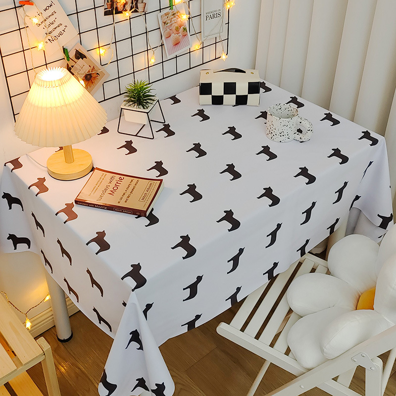 Picture of Tablecloth Waterproof and Oil-proof PVC Coffee Table Table Mat Dining Table Tablecloth Picnic Stall Student Desk Dormitory Decorative Cloth