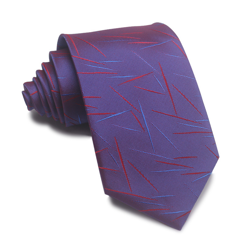 Picture of 25 New 8cm Polyester Jacquard Stripesd Tie 7cm Men's and Women's Business Formal Wear Casual High-End Red Black Blue