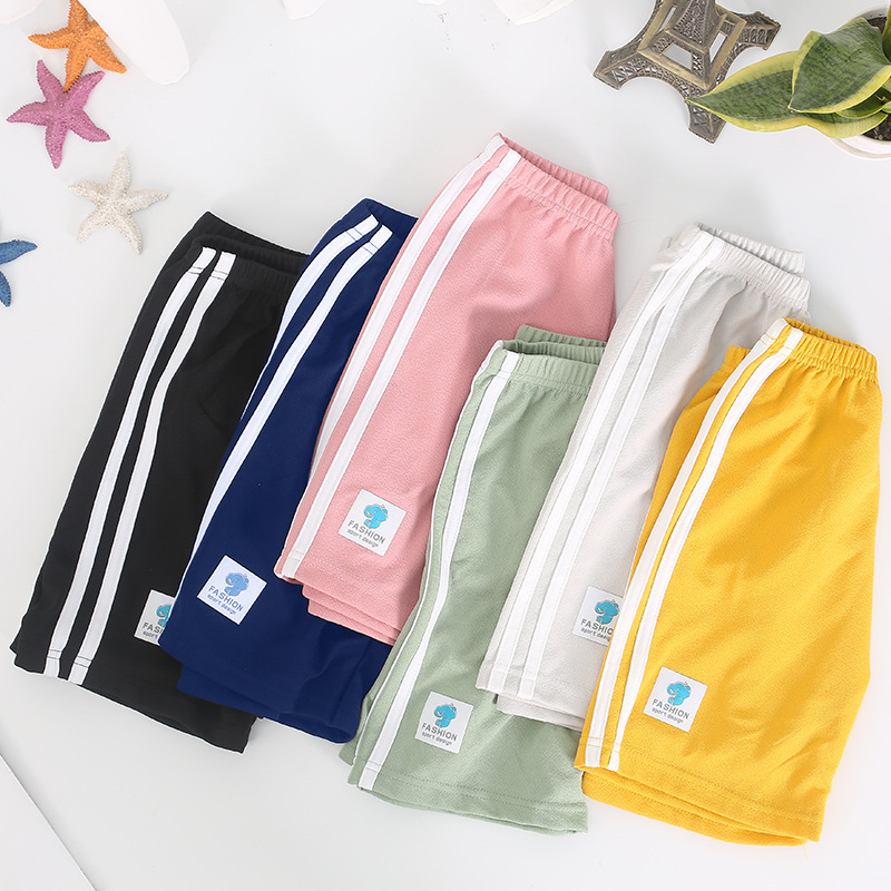 New children's summer double bar shorts children's casual pants candy color Korean solid color pants wholesale