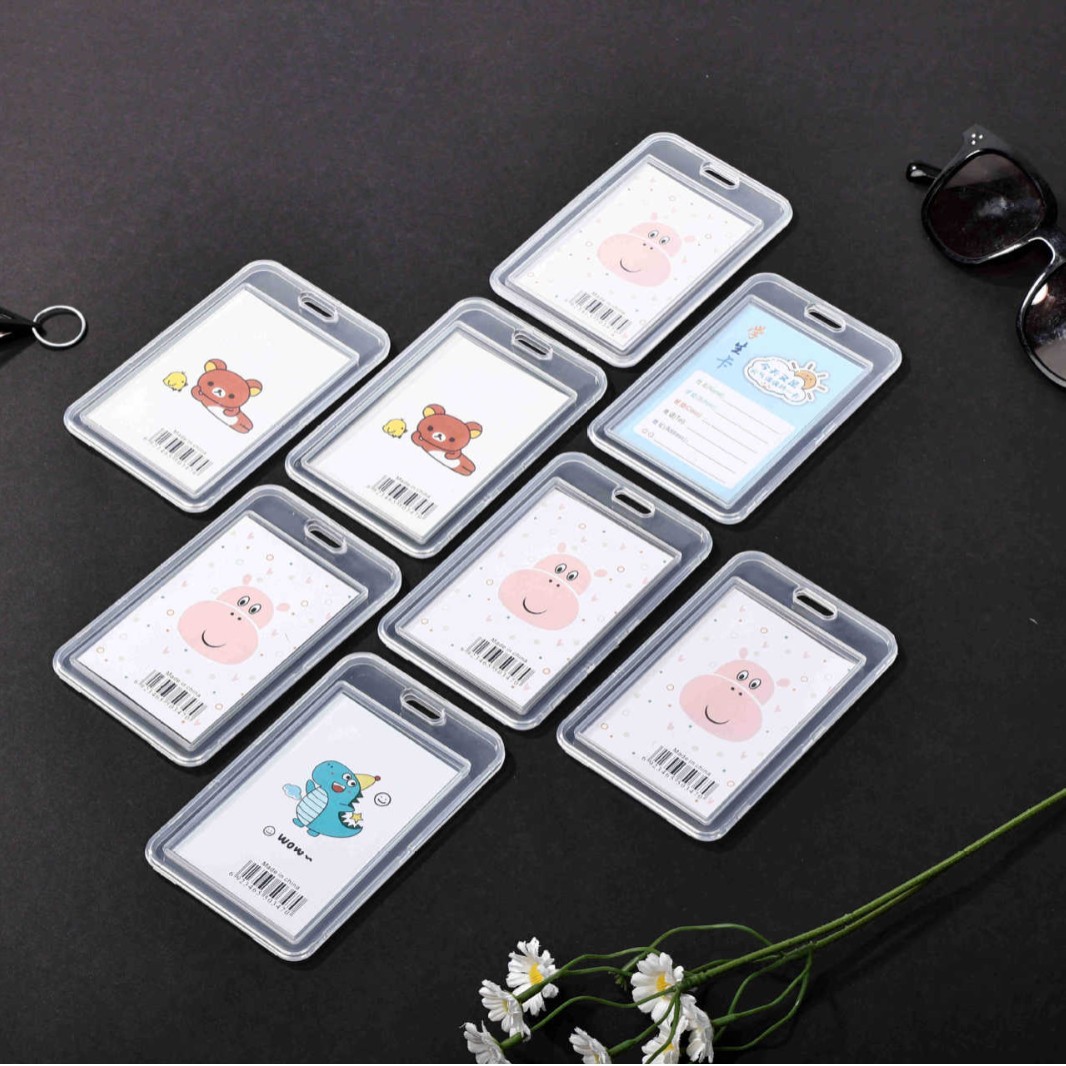 Picture of QR code transparent card holder campus student staff PP plastic work card epidemic prevention QR code storage portable badge