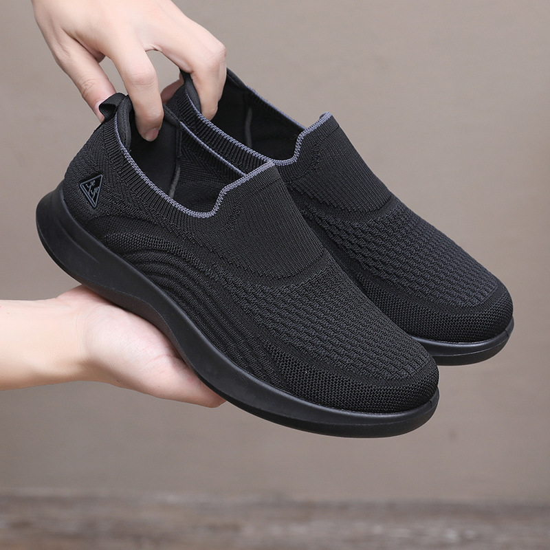 Shoes Men's Spring New Wear-resistant Lazy Slip-on for Middle-aged and Elderly Lightweight Comfortable Round-toe Sports Wholesale Men's Single Shoes