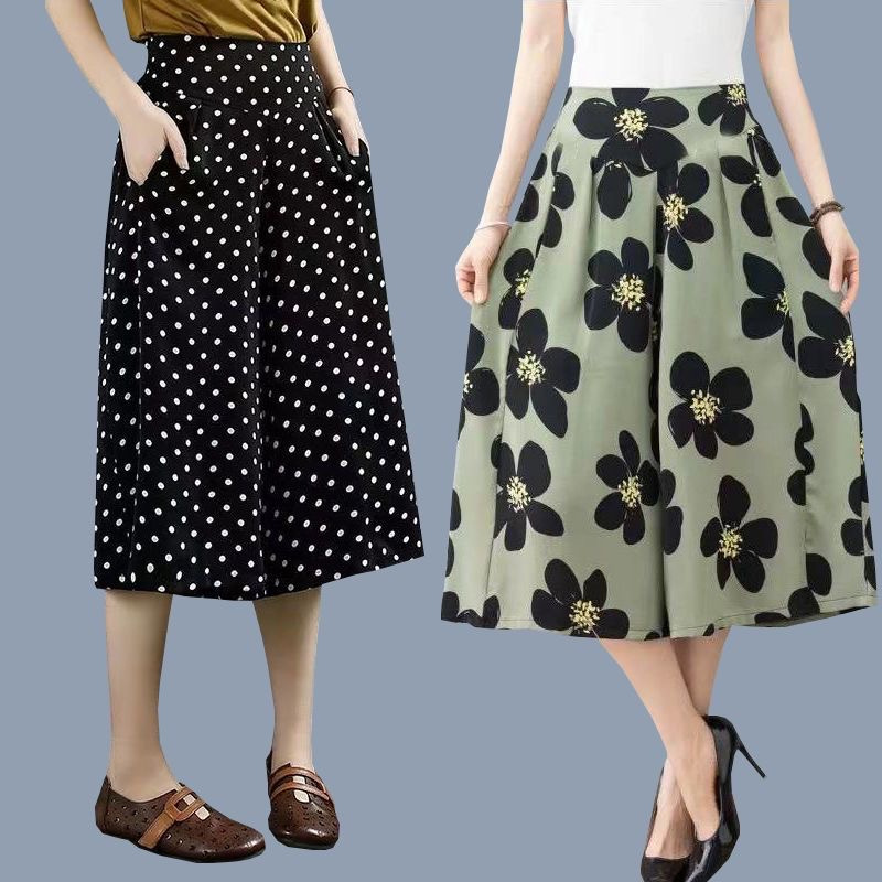 Artistic Retro Ethnic Style Printed Skirt Women's 2024 New Loose High Waist Mid-length Half-length Skirt Wholesale for Foreign Trade