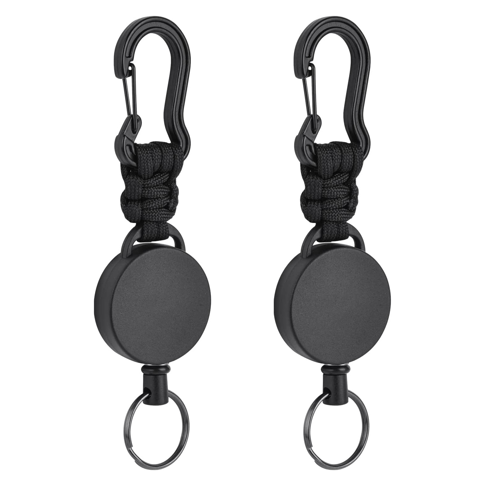 Black Rebound Hulu Buckle Portable Retractable ABS High Rebound Mountaineering Buckle Anti-losing Anti-theft Keychain