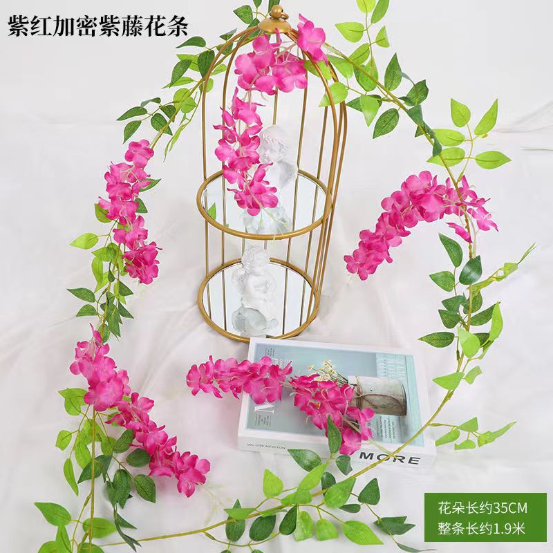 Picture of Simulation wisteria flower false Flower Vine decorative flower winding hanging flower plastic flower Vine string flower plant pipe shading flower
