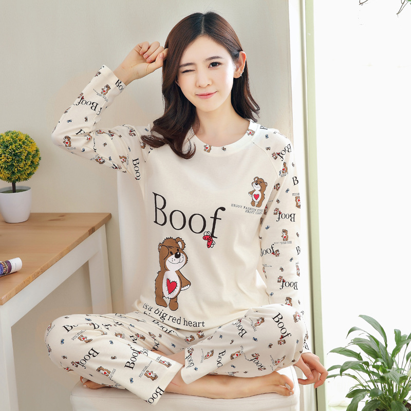 Picture of New Style Pajamas Women's Spring and Autumn Long Sleeve Thin Women's Autumn and Winter Large Size Casual Autumn Home Suit Wholesale