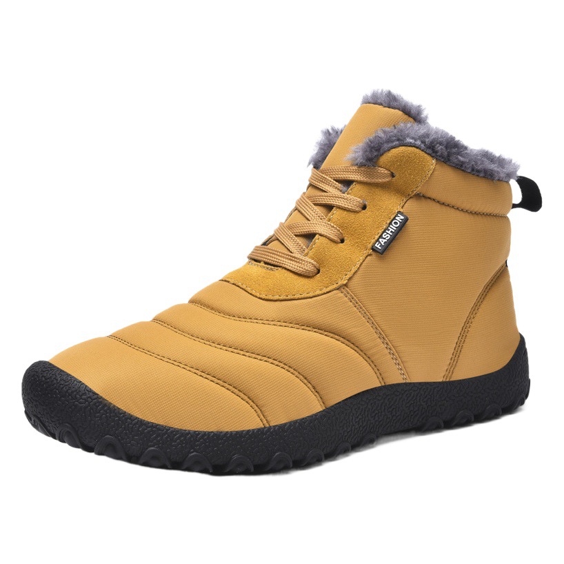 2023 Winter cotton boots cross-border hot warm thickened plus size cotton shoes Northern soft bottom men's mid-top snow boots