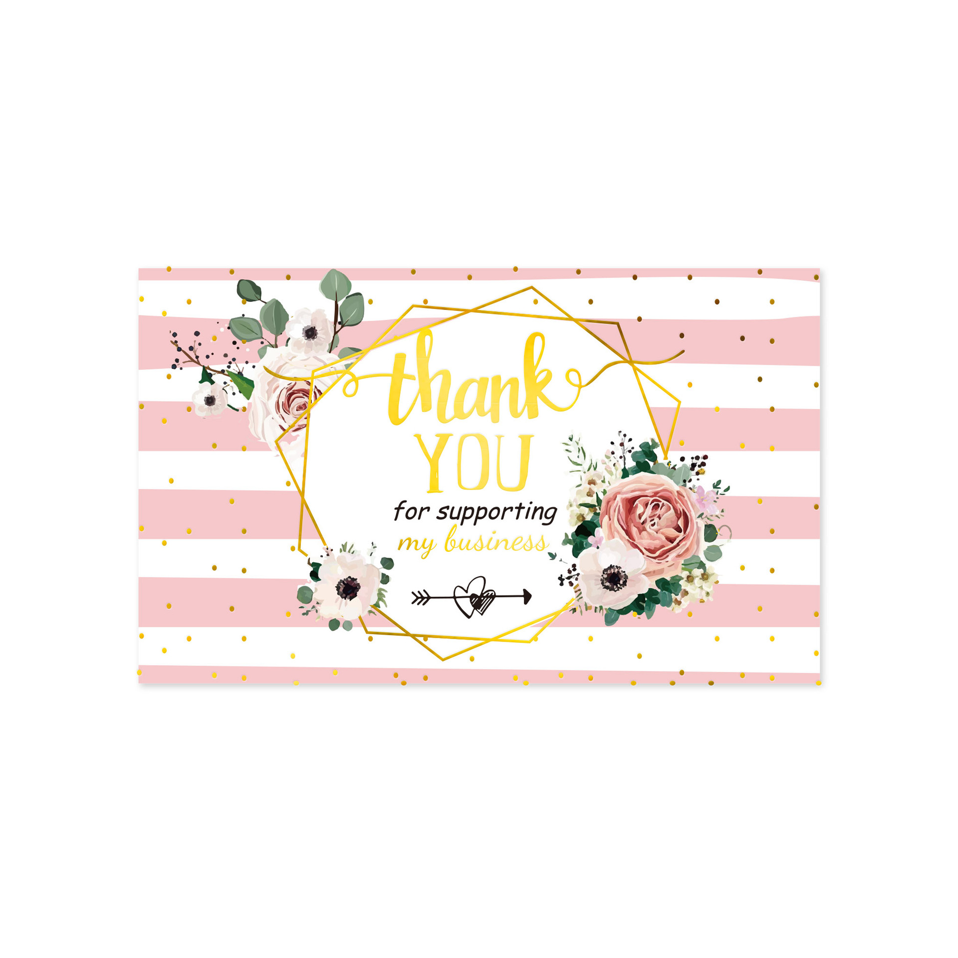 Picture of 30 sheets/Pack simple flower Thank You stamping card business card gift packaging decoration card English mini thank you card
