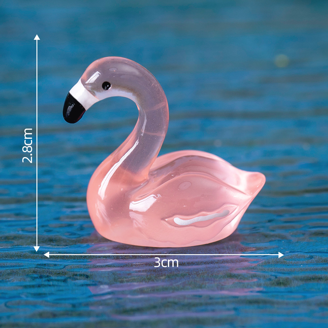 Picture of Micro Landscape Creative Cute Luminous Artificial Flamingo Aquarium Moss Landscaping Decoration Accessories Desktop Small Ornaments