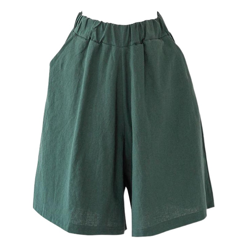 Picture of Five-Point Pants for Women Summer Cotton and Linen Large Size Loose Mid-Pants Linen Wide-Leg Shorts Women's Casual Straight Draped Thin Pants